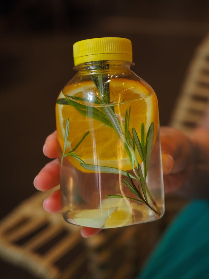 Lemon Infused Water in a Bottle