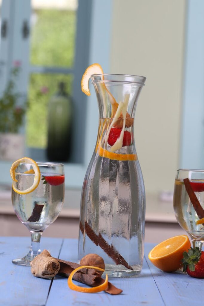 A Detox Drink On Clear Glass Bottle